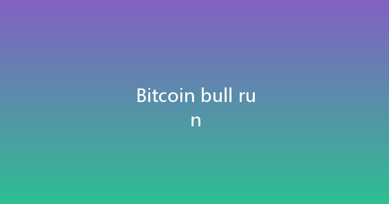Bitcoin bull run 