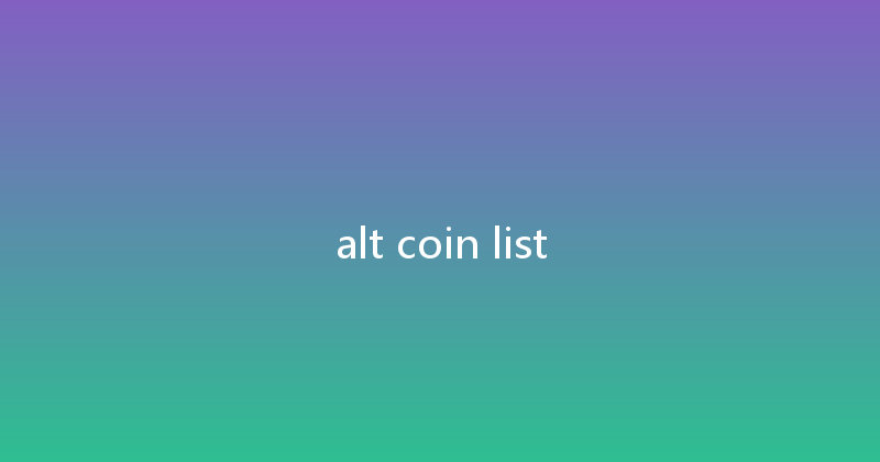 alt coin list 
