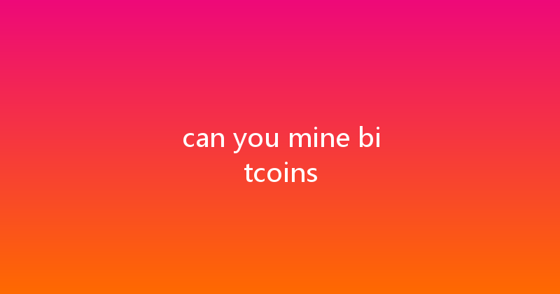 can you mine bitcoins 
