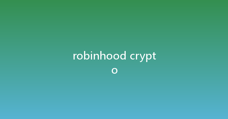 robinhood crypto 