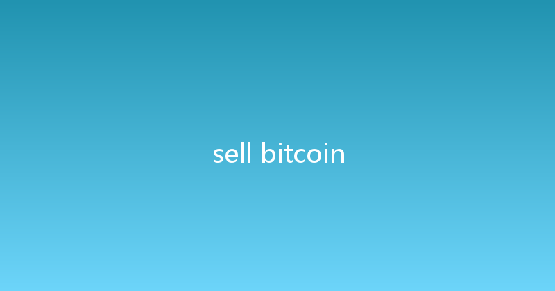 sell bitcoin 
